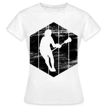 Lacrosse Spieler Skizze - Frauen T-Shirt - Weiß - Vorne - AI Model Female 172 dark (172cm)