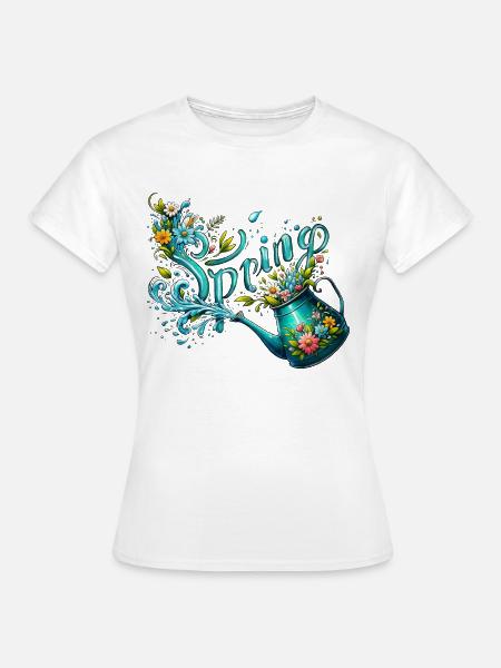 spring gießkanne let it grow frühling blumen - Frauen T-Shirt - Weiß