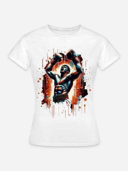 Boxer Siegespose Siegerpose Boxen Geschenk - Frauen T-Shirt - Weiß