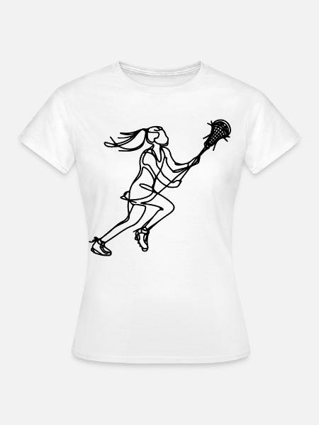 Lacrosse Mädchen - Frauen T-Shirt - Weiß