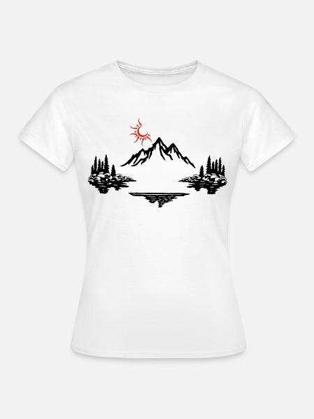 Schwarze Berglandschaft - Frauen T-Shirt - Weiß