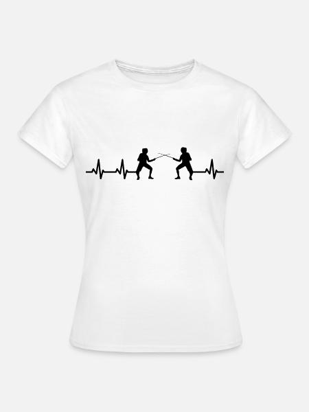 Fechter Herzlinie - Frauen T-Shirt - Weiß