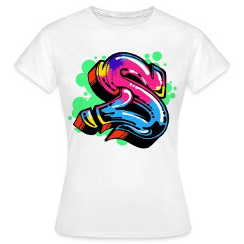 Street Art Graffiti Art Dessin Illustration - T-shirt Femme - blanc - Devant - AI Model Female 172 dark (172cm)