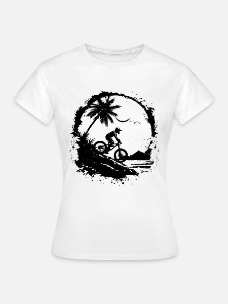 Mountainbiking Skizze - Frauen T-Shirt - Weiß