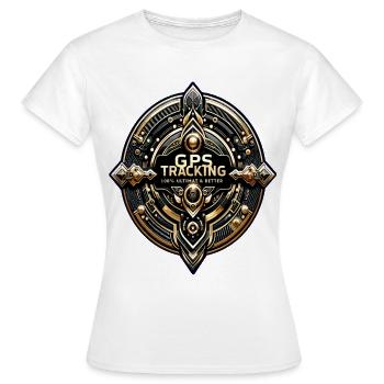 GPS Tracking Sticker - Frauen T-Shirt - Weiß - Vorne - AI Model Female 172 dark (172cm)
