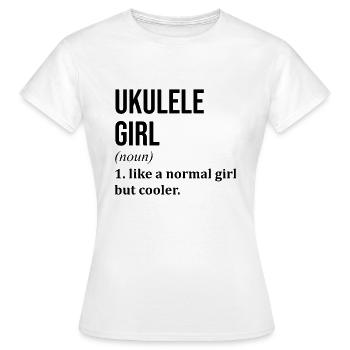 Ukulélé Ukulélé Ukulélé - T-shirt Femme - blanc - Devant - AI Model Female 172 dark (172cm)