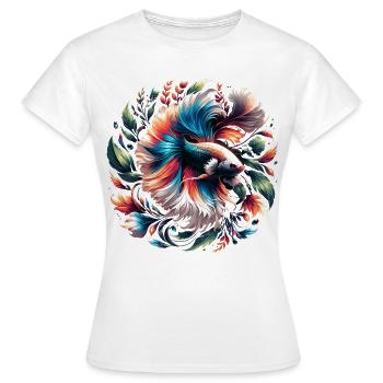 Betta siamois, Betta splendens, Bettafan - T-shirt Femme - blanc - Devant - AI Model Female 172 dark (172cm)