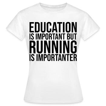 Running Running Running - Women's T-Shirt - white - Front - AI Model Female 172 dark (172cm)