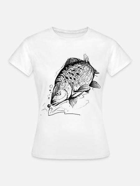 Fisch des Lebens! - Angeltshirt Karpfen - Frauen T-Shirt - Weiß