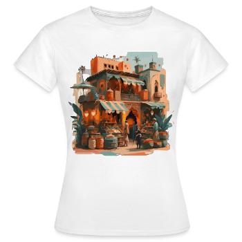 Atmosphère : marché marocain - T-shirt Femme - blanc - Devant - AI Model Female 172 dark (172cm)