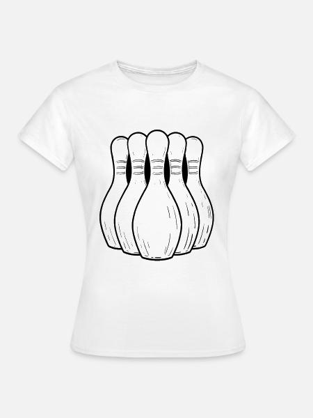 Lustige Bowling Pins - Frauen T-Shirt - Weiß
