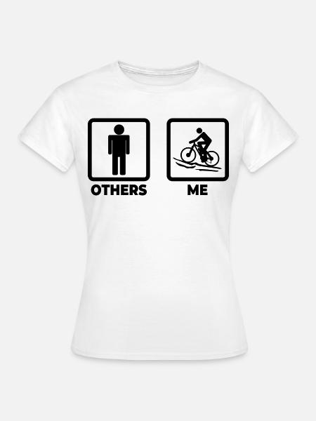 Lustiger Mountainbiker - Frauen T-Shirt - Weiß