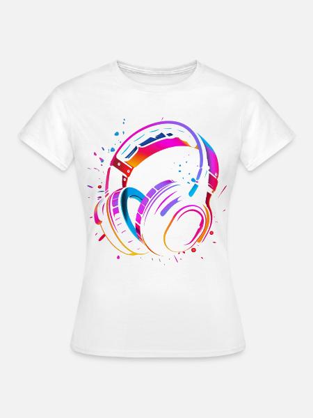 90er Kopfhörer Retrowave - Frauen T-Shirt - Weiß