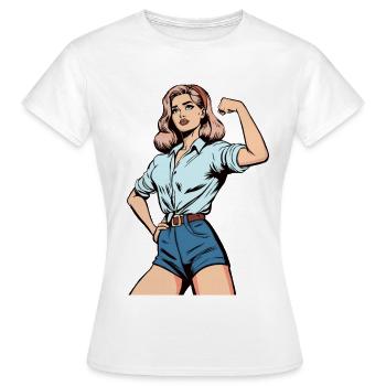 Force féminine – Illustration de femme confiante - T-shirt Femme - blanc - Devant - AI Model Female 172 dark (172cm)