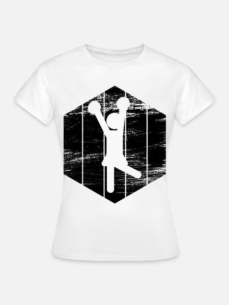 Cheerleader Strichfiguren - Frauen T-Shirt - Weiß