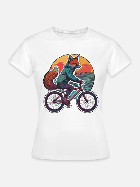 Fuchs Fahrrad Fahrradfahrer Bike Tier Füchse - Frauen T-Shirt - Weiß