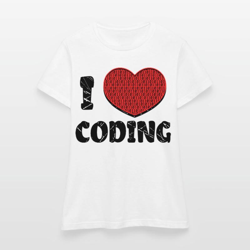 Script de code Debug Heart Statement T-shirt Femme