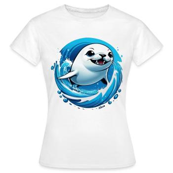 Phoque Phoque Mer - T-shirt Femme - blanc - Devant - AI Model Female 172 dark (172cm)