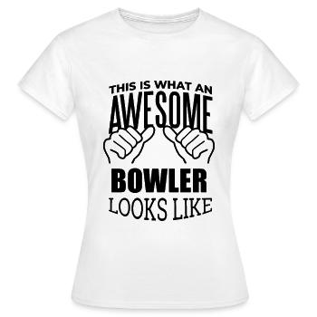 Bowling Bowling Bowling - T-shirt Femme - blanc - Devant - AI Model Female 172 dark (172cm)