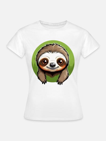 Lazy Tree Sloth - Frauen T-Shirt - Weiß