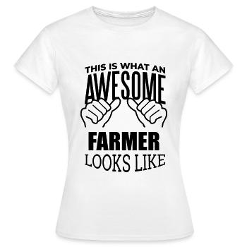 Bauer, Bauer, Bauer, Bauer. - Frauen T-Shirt - Weiß - Vorne - AI Model Female 172 dark (172cm)