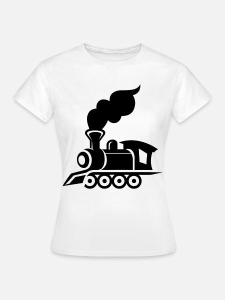Lokomotive Grafik - Frauen T-Shirt - Weiß