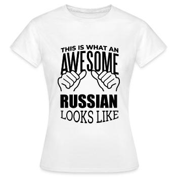 Russia Russia Russia - Women's T-Shirt - white - Front - AI Model Female 172 dark (172cm)