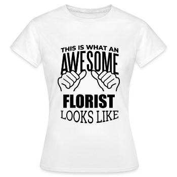 Fleuriste Fleuriste Fleuriste - T-shirt Femme - blanc - Devant - AI Model Female 172 dark (172cm)