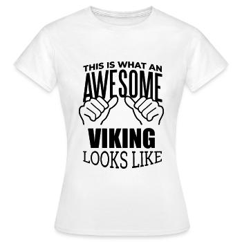 Wikinger, Wikinger, Wikinger, Wikinger - Frauen T-Shirt - Weiß - Vorne - AI Model Female 172 dark (172cm)