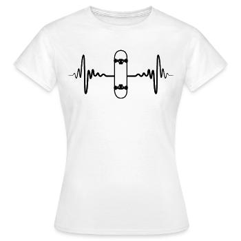 Skateboard Pulsschlag - Frauen T-Shirt - Weiß - Vorne - AI Model Female 172 dark (172cm)
