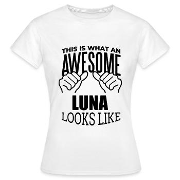 Luna Luna Luna - T-shirt Femme - blanc - Devant - AI Model Female 172 dark (172cm)