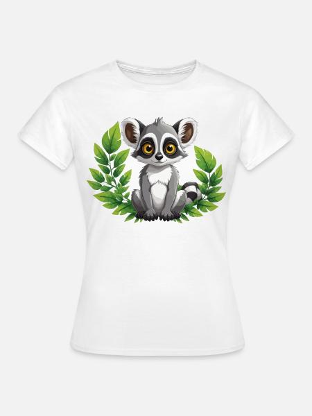 Lemur im Grünen - Frauen T-Shirt - Weiß