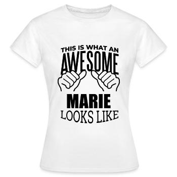 Marie Marie Marie - T-shirt Femme - blanc - Devant - AI Model Female 172 dark (172cm)