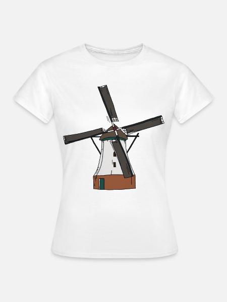 Windmühle weiss - Frauen T-Shirt - Weiß