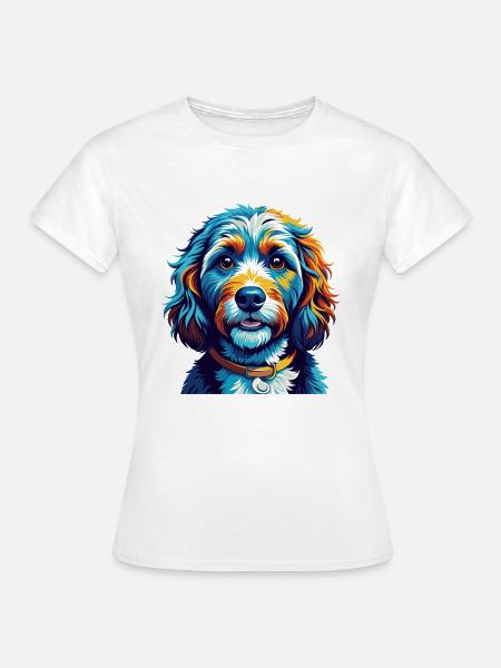 Cockapoo Hunderasse Bunt Karikatur Kawaii - Frauen T-Shirt - Weiß