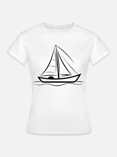 Segelboot Zeichnung - Frauen T-Shirt - Weiß