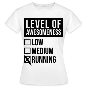 Running Running Running - Women's T-Shirt - white - Front - AI Model Female 172 dark (172cm)