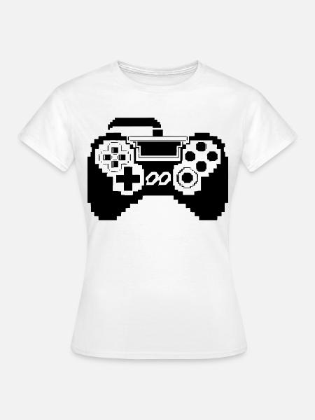 Gamepad Pixel Grafik - Frauen T-Shirt - Weiß