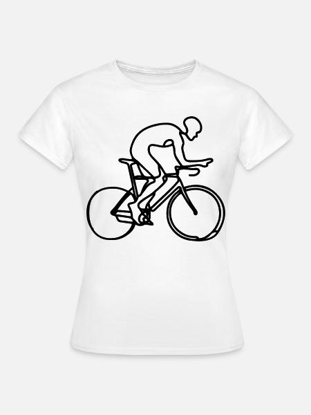Radfahrer Zeichnung - Frauen T-Shirt - Weiß