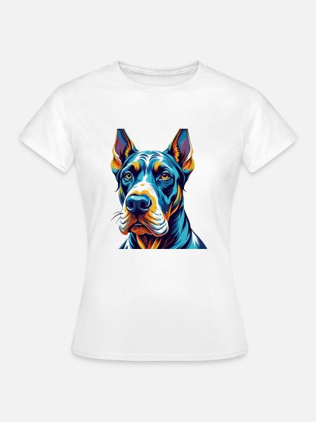 Deutsche Dogge Hunderasse Bunte Karikatur Kawaii - Frauen T-Shirt - Weiß