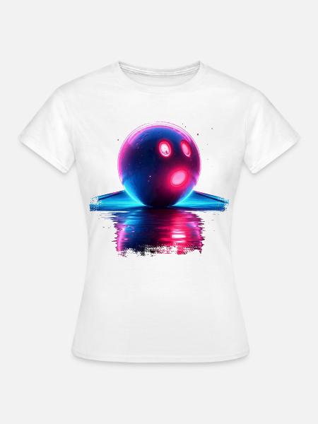 Bowling Retrowave - Frauen T-Shirt - Weiß