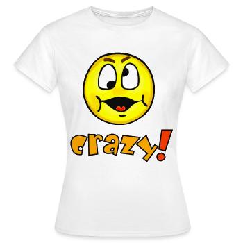 crazy - Funny crazy emoticon - Women's T-Shirt - white - Front - AI Model Female 172 dark (172cm)