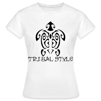Tortue noire de Polynésie - T-shirt Femme - blanc - Devant - AI Model Female 172 dark (172cm)