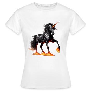 La puissante licorne noire - T-shirt Femme - blanc - Devant - AI Model Female 172 dark (172cm)