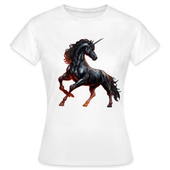 La puissante licorne noire - T-shirt Femme - blanc - Devant - AI Model Female 172 dark (172cm)