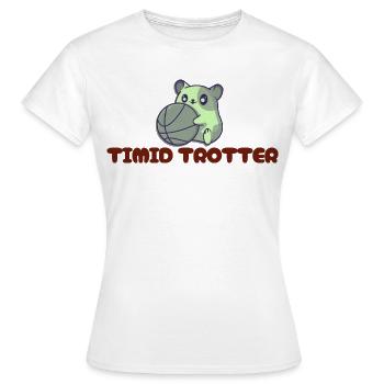 Timid Trotter opossum slogans - Women's T-Shirt - white - Front - AI Model Female 172 dark (172cm)