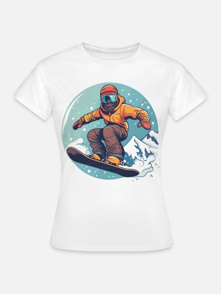 Snowboarding Grafik - Frauen T-Shirt - Weiß