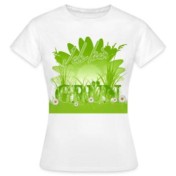 ich bin grün - Blumen Wiese - Frauen T-Shirt - Weiß - Vorne - AI Model Female 172 dark (172cm)