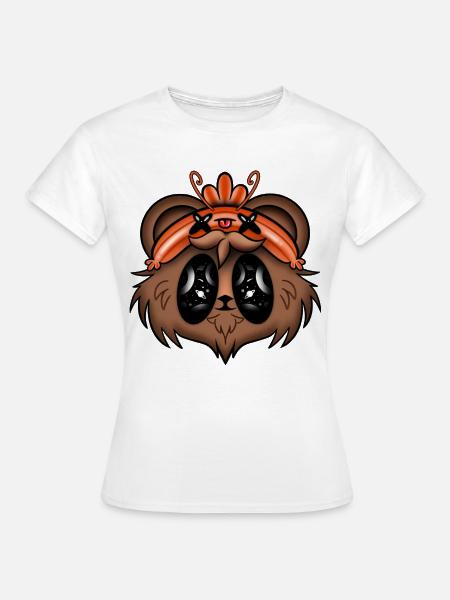 Der Bär mit der Garnelenkappe - Frauen T-Shirt - Weiß