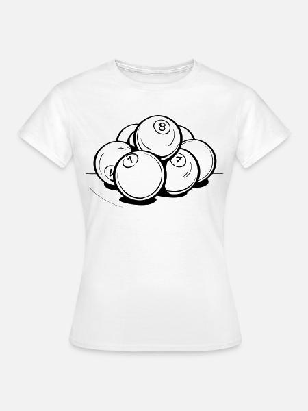Billardkugeln Zeichnung - Frauen T-Shirt - Weiß